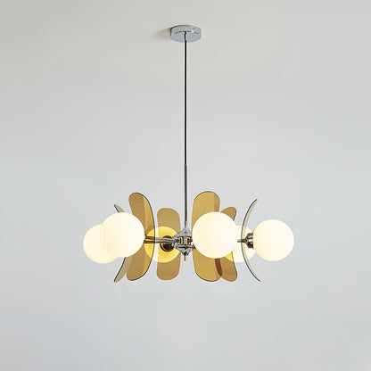 Petal Acrylic and Opal Glass Globe Chandelier - Arrielight