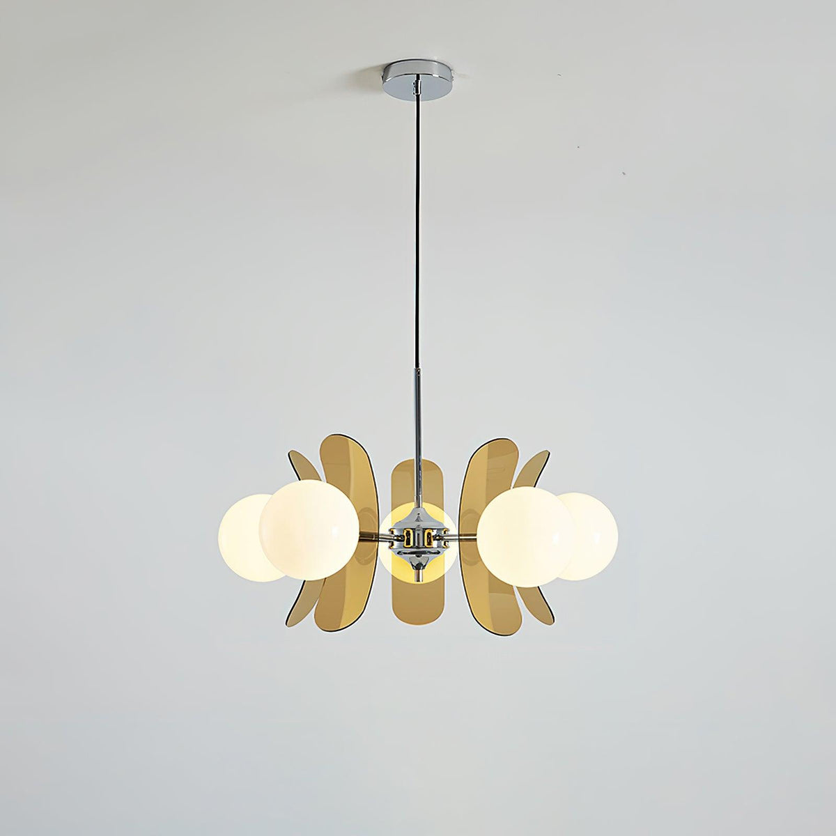 Petal Acrylic and Opal Glass Globe Chandelier - Arrielight