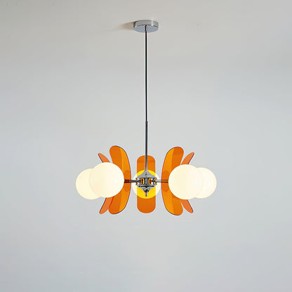 Petal Acrylic and Opal Glass Globe Chandelier - Arrielight