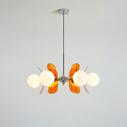 Petal Acrylic and Opal Glass Globe Chandelier - Arrielight
