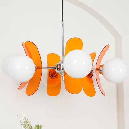 Petal Acrylic and Opal Glass Globe Chandelier - Arrielight