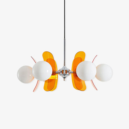 Petal Acrylic and Opal Glass Globe Chandelier - Arrielight