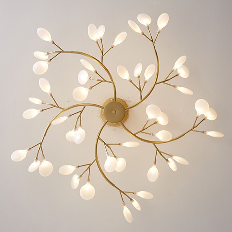 Branching Frosted Glass Chandelier, Multi-Light Ceiling Light - Arrielight