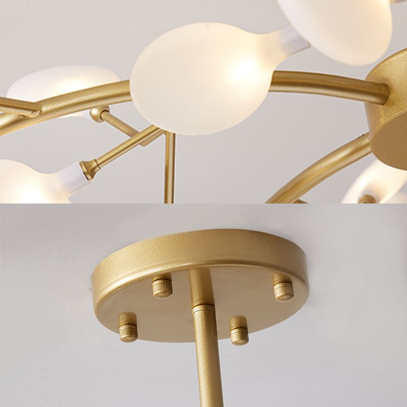 Branching Frosted Glass Chandelier, Multi-Light Ceiling Light - Arrielight