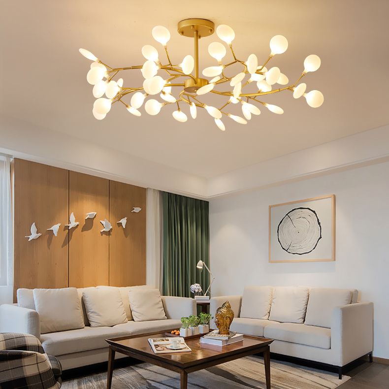 Branching Frosted Glass Chandelier, Multi-Light Ceiling Light - Arrielight