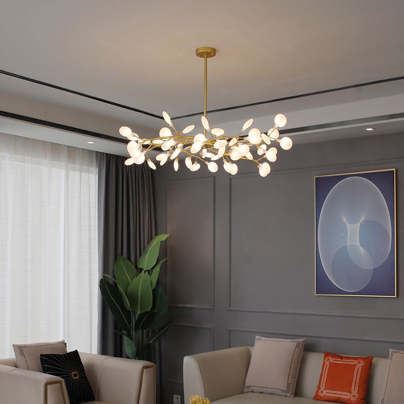 Branching Frosted Glass Chandelier, Multi-Light Ceiling Light - Arrielight