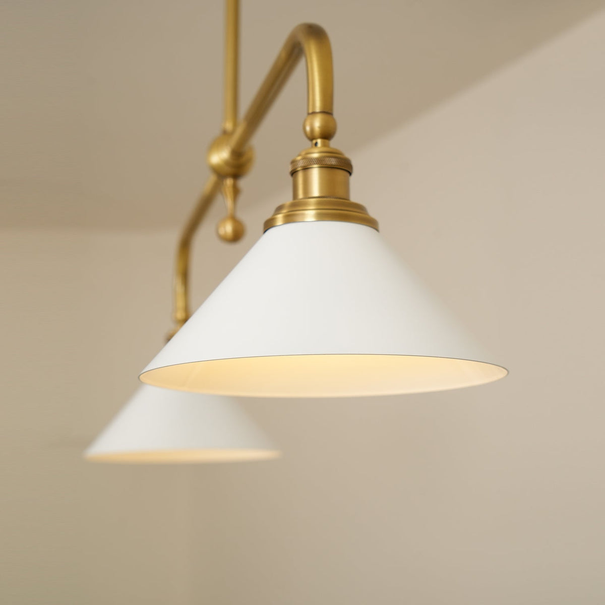 Twin Cone Shade Retro Linear Ceiling Pendant - Arrielight