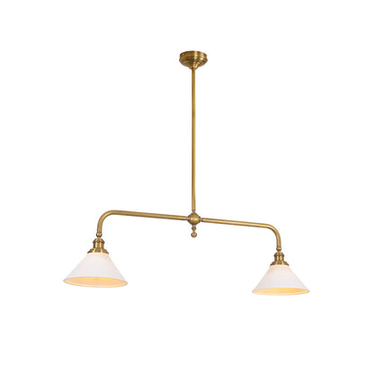 Twin Cone Shade Retro Linear Ceiling Pendant - Arrielight