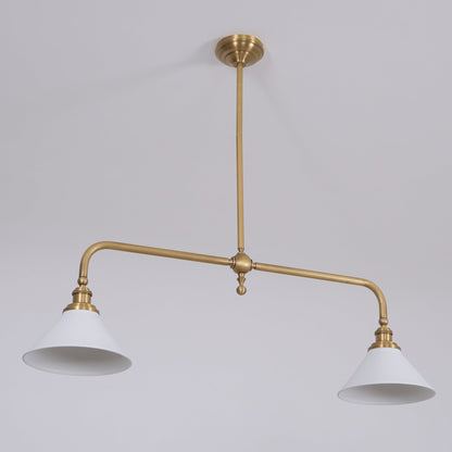 Twin Cone Shade Retro Linear Ceiling Pendant - Arrielight