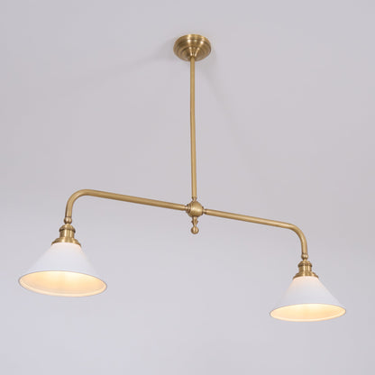 Twin Cone Shade Retro Linear Ceiling Pendant - Arrielight