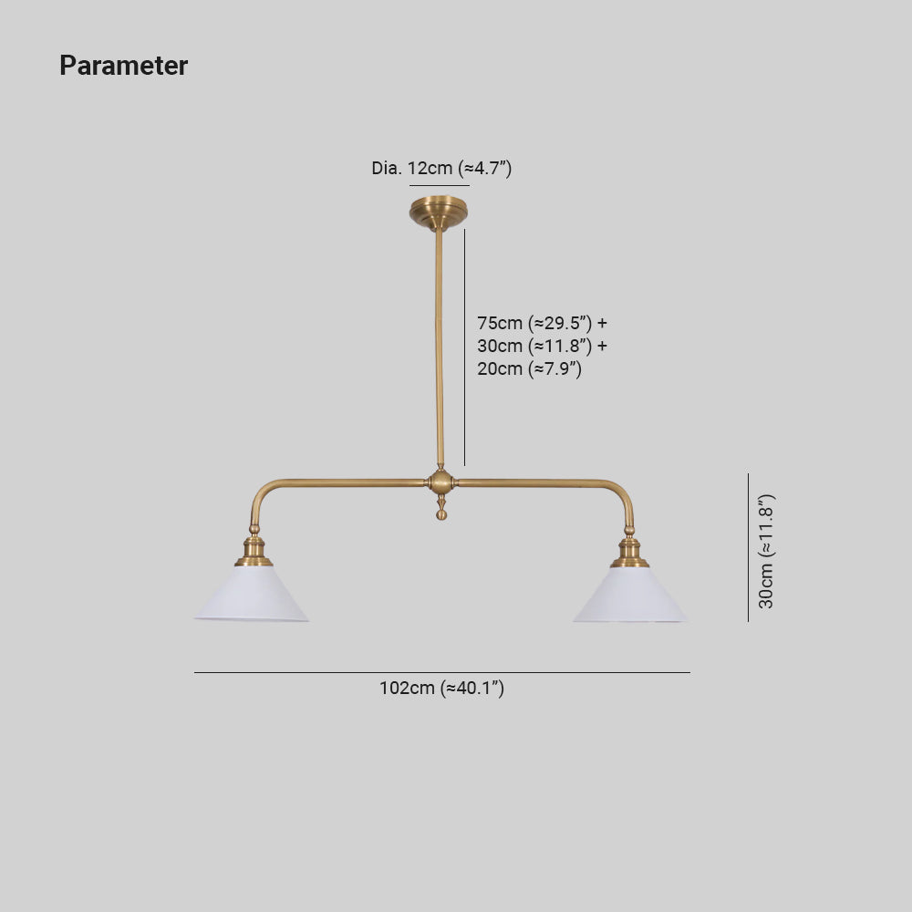 Twin Cone Shade Retro Linear Ceiling Pendant - Arrielight