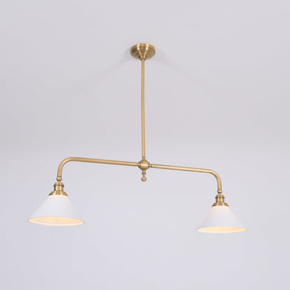 Twin Cone Shade Retro Linear Ceiling Pendant - Arrielight