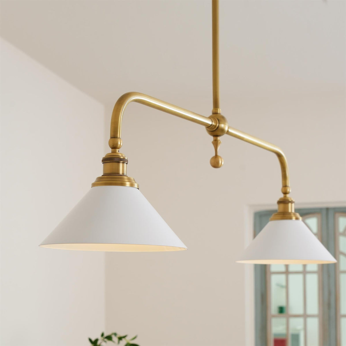 Twin Cone Shade Retro Linear Ceiling Pendant - Arrielight