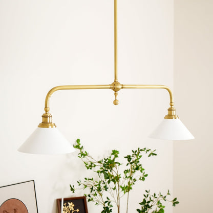 Twin Cone Shade Retro Linear Ceiling Pendant - Arrielight
