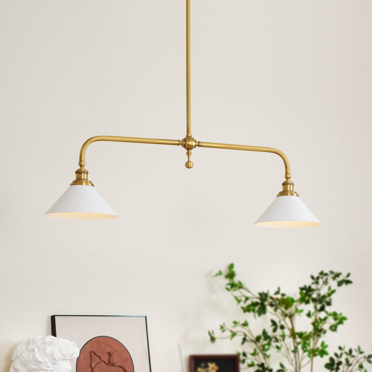 Twin Cone Shade Retro Linear Ceiling Pendant - Arrielight
