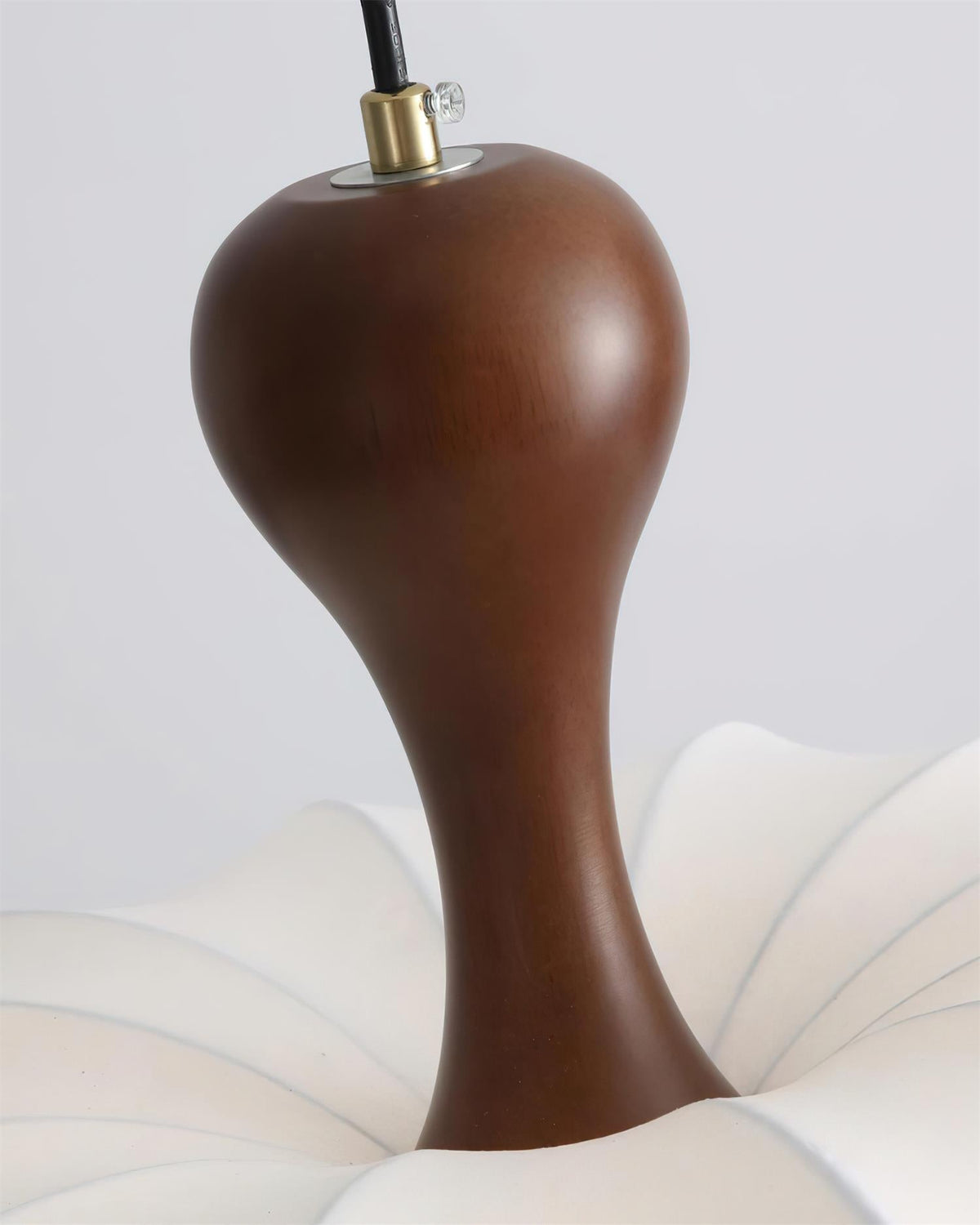 Segmented Silk Ceiling Pendant with Wood Stem - Arrielight