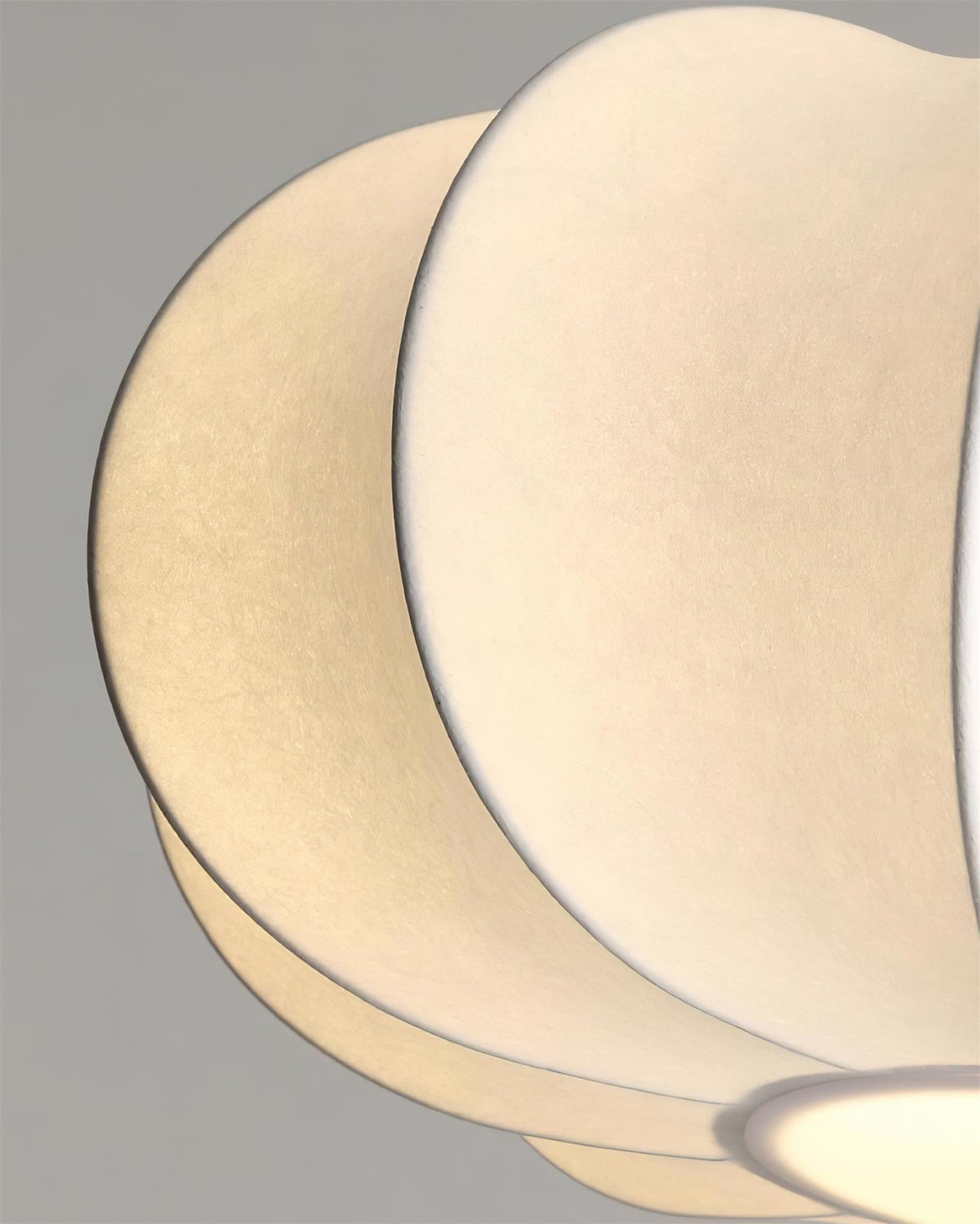 Segmented Silk Ceiling Pendant with Wood Stem - Arrielight