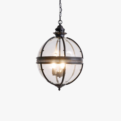 Vintage Glass Globe Lantern Ceiling Pendant, 3 Light - Arrielight