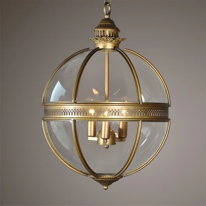 Vintage Glass Globe Lantern Ceiling Pendant, 3 Light - Arrielight