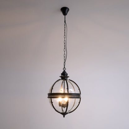 Vintage Glass Globe Lantern Ceiling Pendant, 3 Light - Arrielight
