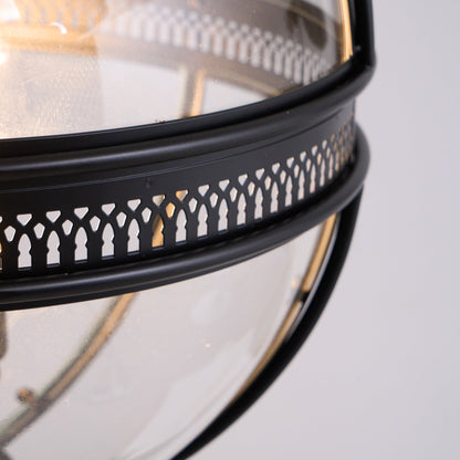Vintage Glass Globe Lantern Ceiling Pendant, 3 Light - Arrielight