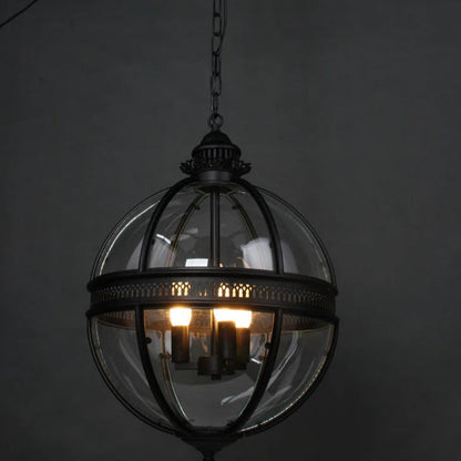 Vintage Glass Globe Lantern Ceiling Pendant, 3 Light - Arrielight