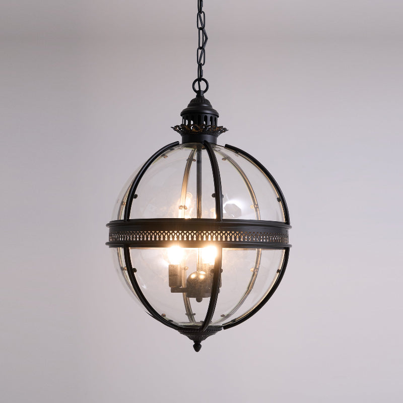 Vintage Glass Globe Lantern Ceiling Pendant, 3 Light - Arrielight