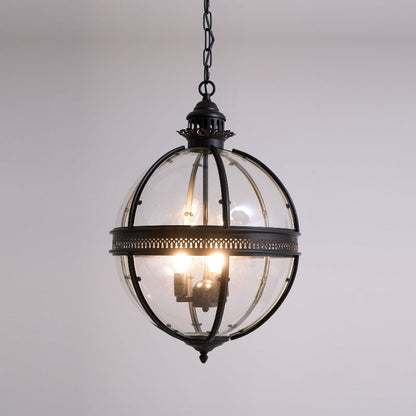 Vintage Glass Globe Lantern Ceiling Pendant, 3 Light - Arrielight