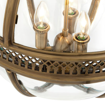 Vintage Glass Globe Lantern Ceiling Pendant, 3 Light - Arrielight