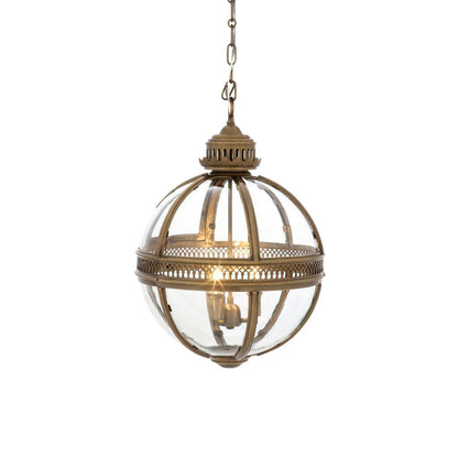 Vintage Glass Globe Lantern Ceiling Pendant, 3 Light - Arrielight