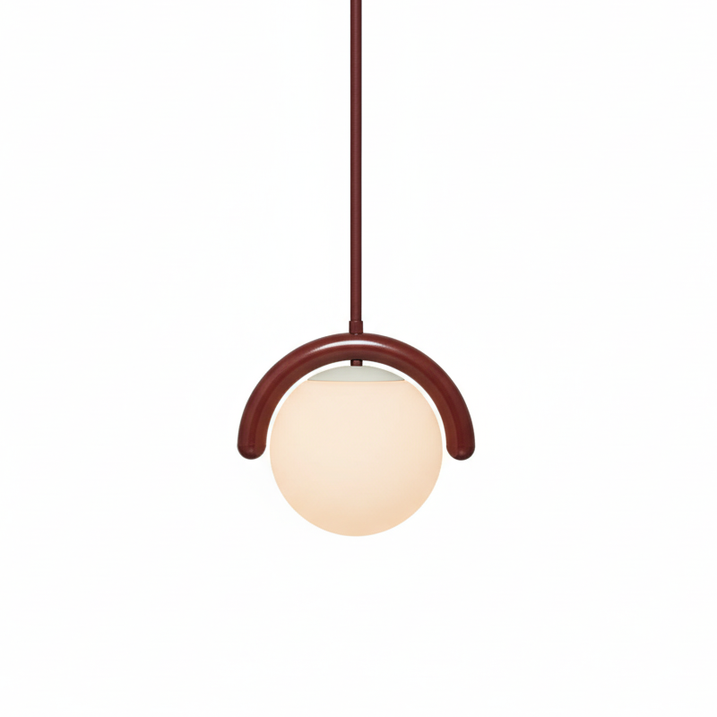 Curved Wave Linear Chandelier with Opal Glass Globes - Arrielight