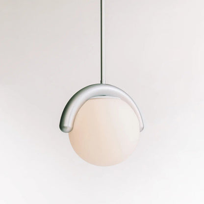 Curved Wave Linear Chandelier with Opal Glass Globes - Arrielight