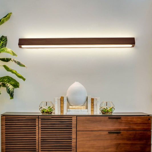 Linear Wood and Acrylic LED Wall Light for Mirrors - Arrielight