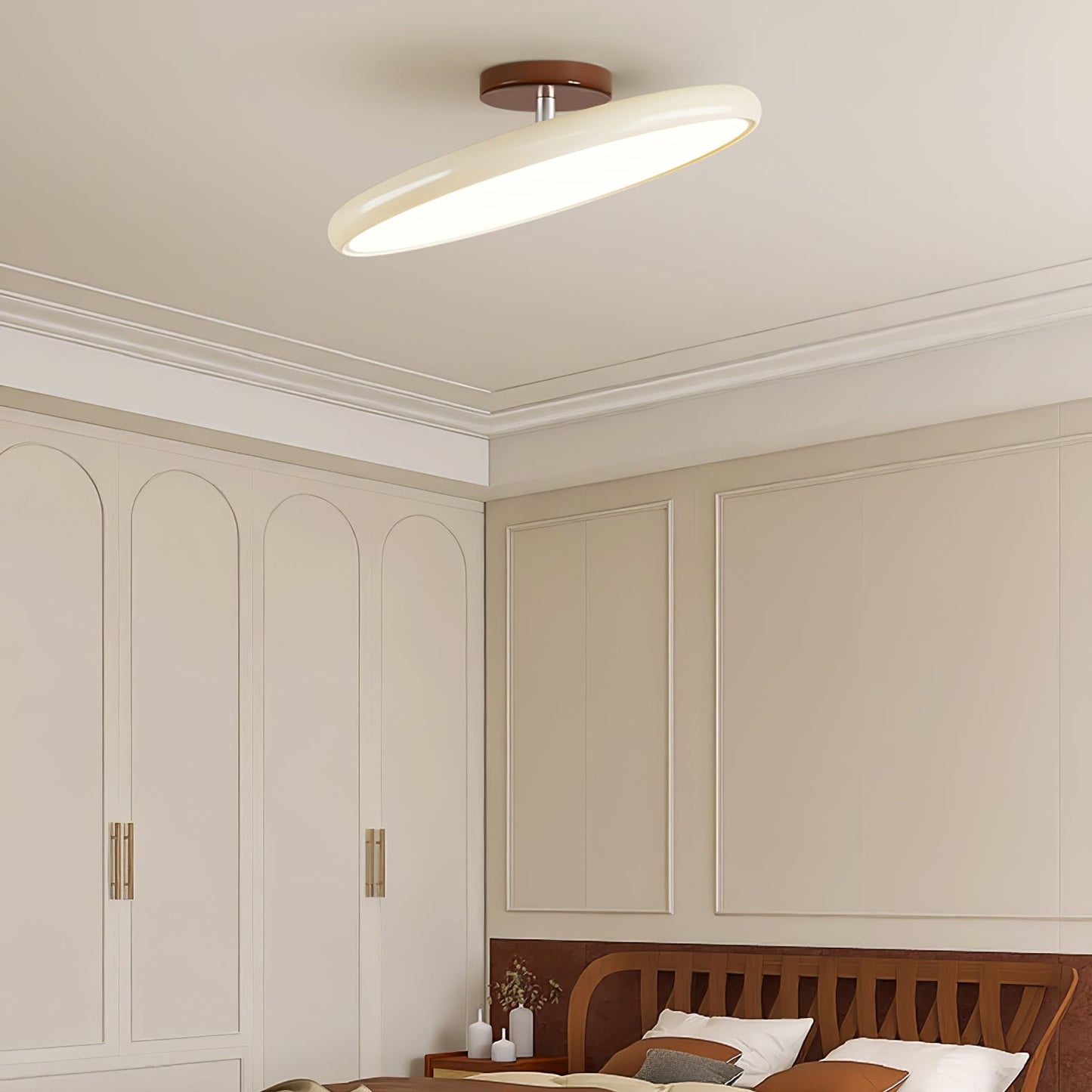 Slim Disc Tilting LED Semi-Flush Ceiling Light - Arrielight