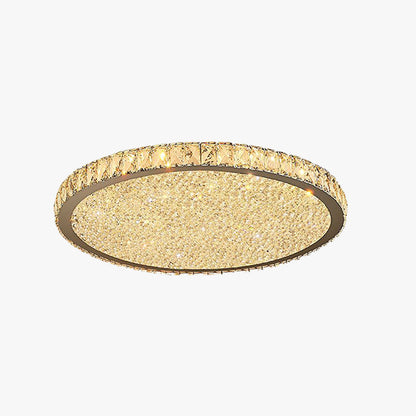 Faceted Crystal Ring Flush Ceiling Light - Arrielight