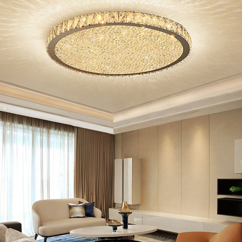 Faceted Crystal Ring Flush Ceiling Light - Arrielight