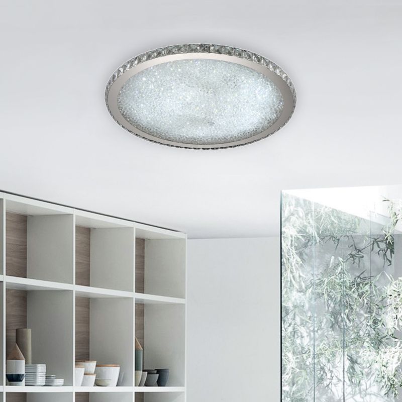 Faceted Crystal Ring Flush Ceiling Light - Arrielight