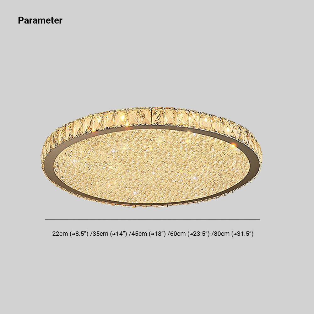 Faceted Crystal Ring Flush Ceiling Light - Arrielight