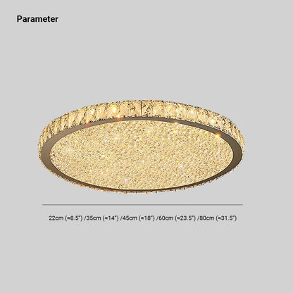 Faceted Crystal Ring Flush Ceiling Light - Arrielight