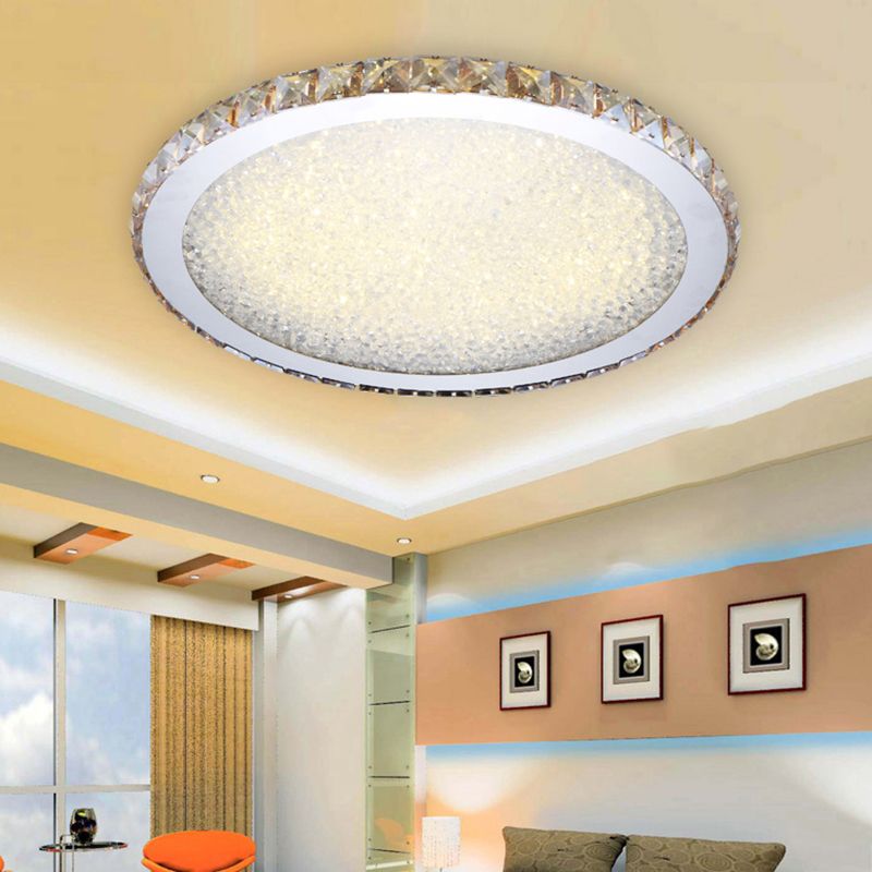 Faceted Crystal Ring Flush Ceiling Light - Arrielight