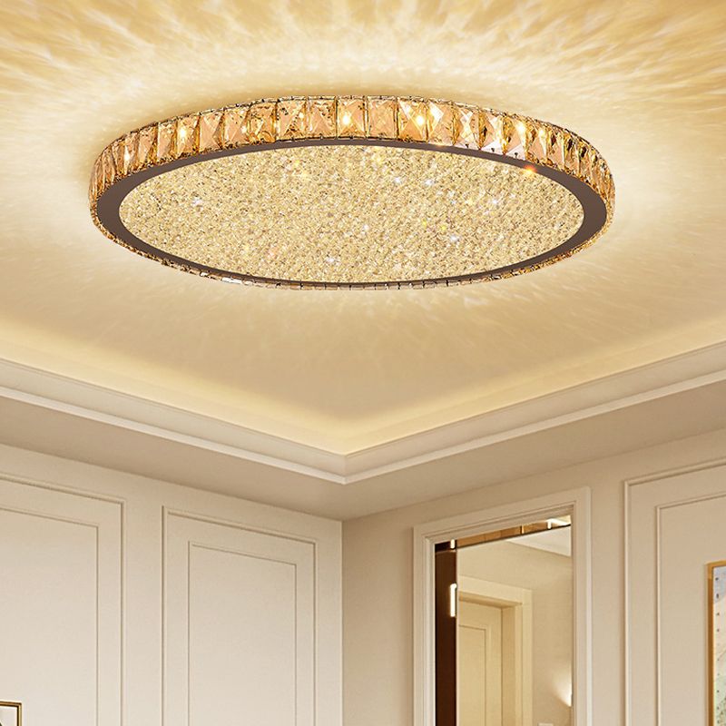 Faceted Crystal Ring Flush Ceiling Light - Arrielight