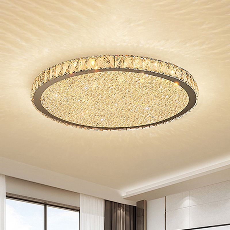 Faceted Crystal Ring Flush Ceiling Light - Arrielight