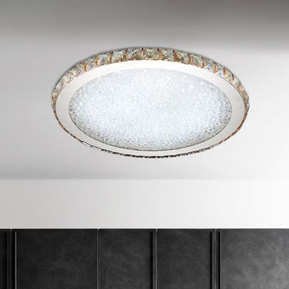Faceted Crystal Ring Flush Ceiling Light - Arrielight