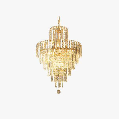 Tiered Crystal Chandelier with Cascading Drops - Arrielight