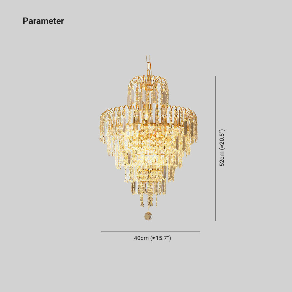 Tiered Crystal Chandelier with Cascading Drops - Arrielight