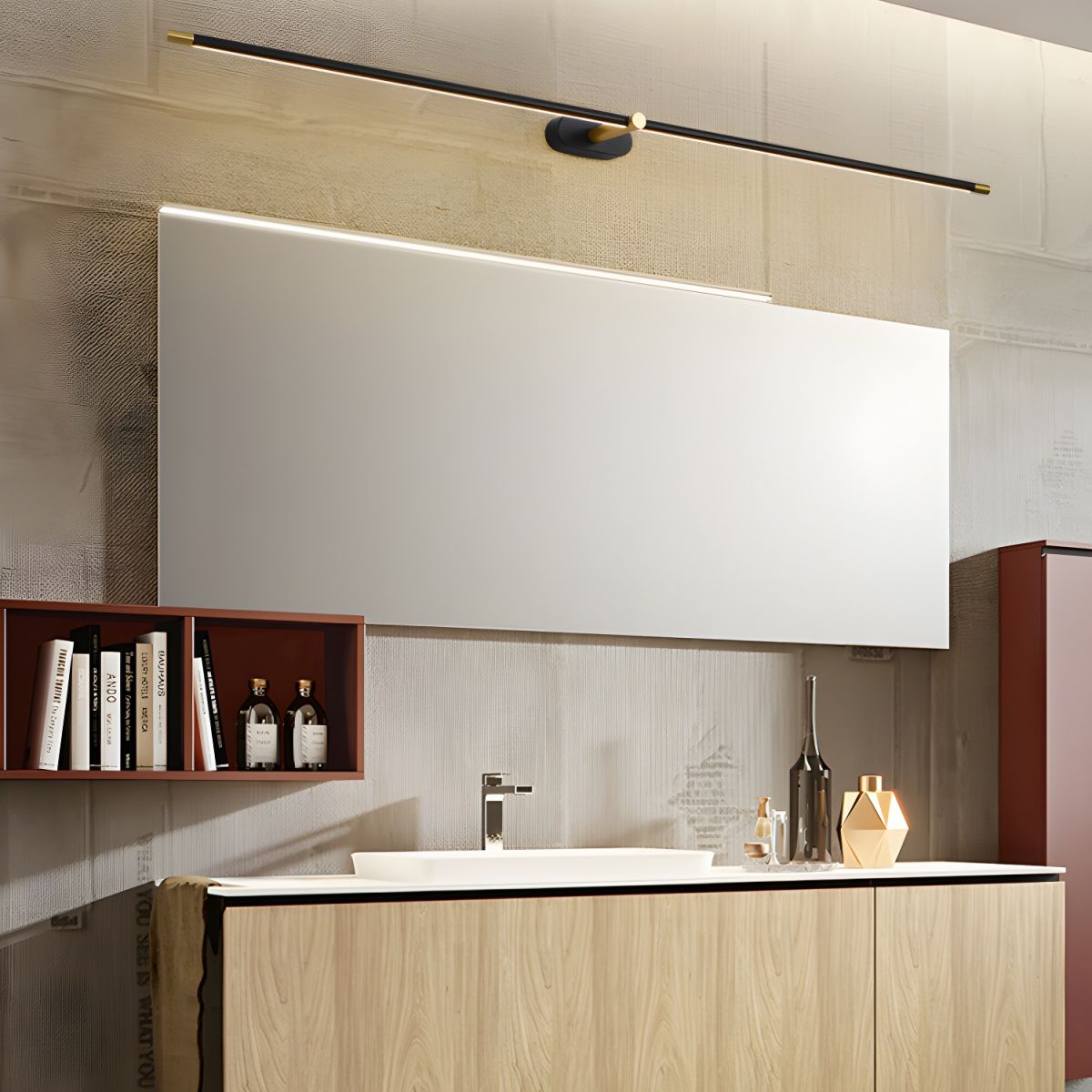 Slim Linear Rechargeable LED Bathroom Wall Light - Arrielight