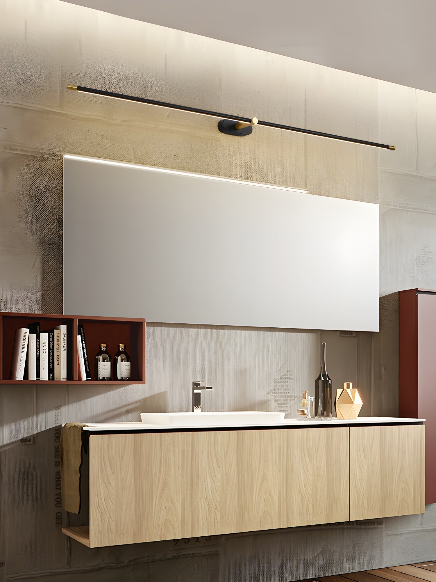 Slim Linear Rechargeable LED Bathroom Wall Light - Arrielight