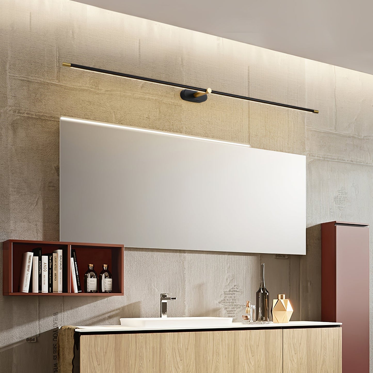 Slim Linear Rechargeable LED Bathroom Wall Light - Arrielight