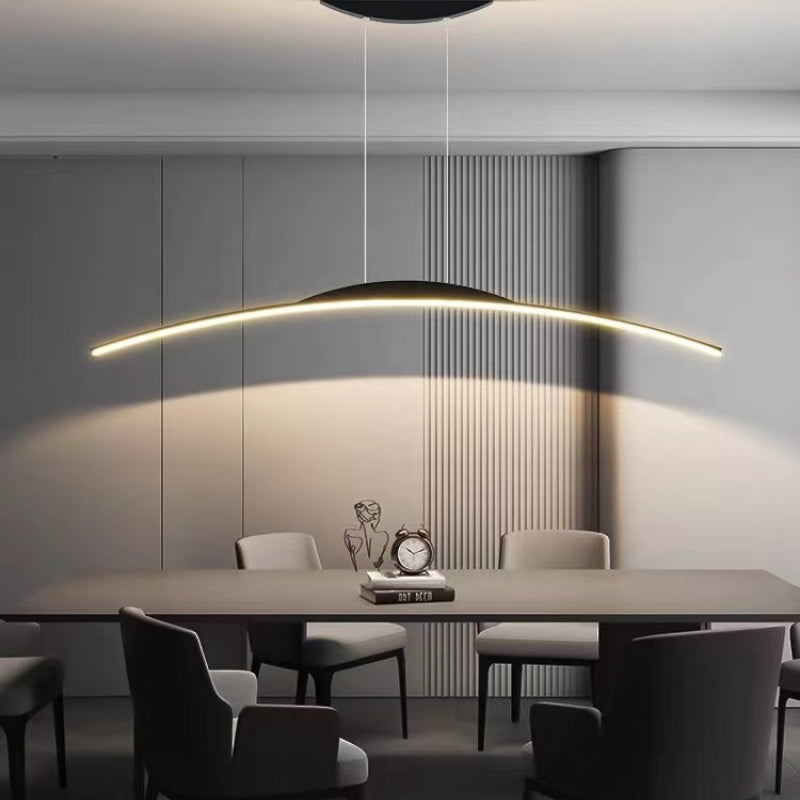 Minimalist Curved Bar Linear LED Ceiling Pendant - Arrielight
