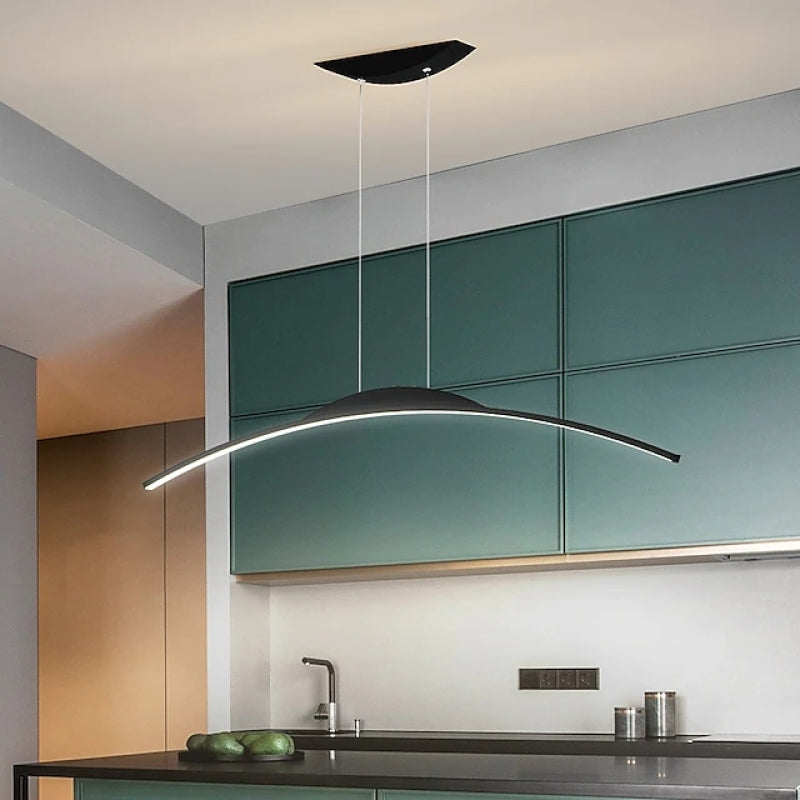 Minimalist Curved Bar Linear LED Ceiling Pendant - Arrielight